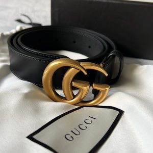 Gucci Marmont Leather Black Belt